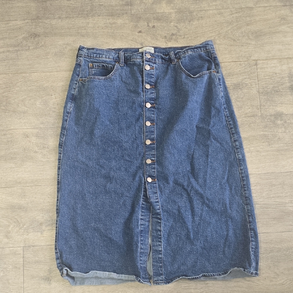 Universal Thread Blue Denim Midi Skirt